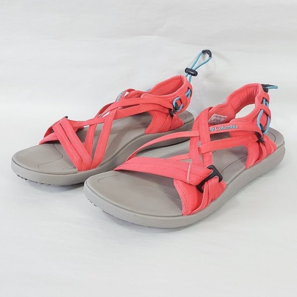 Columbia Women Strappy Sandals Size 10 Coral Walking Hiking Comfy Beach Casual